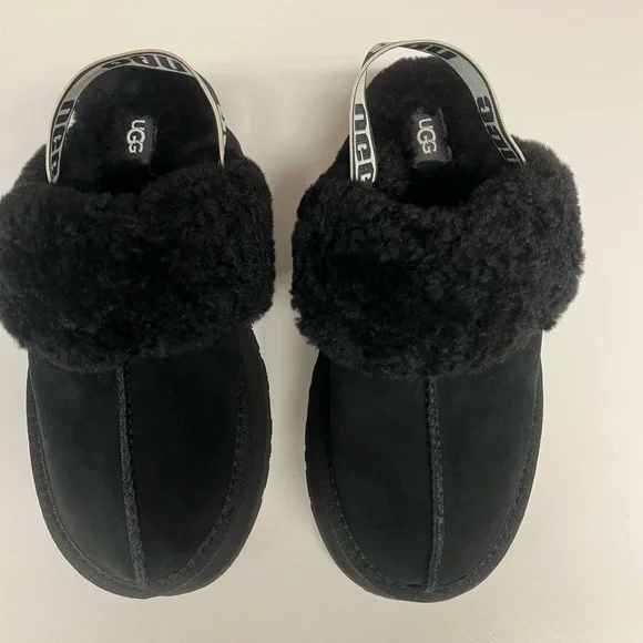 UGG Funkette Suede Sheepskin Platform Slingback Size 7 - Picture 5 of 9